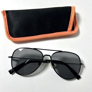 Warby Parker Black Raider M Aviator Unisex Sunglasses